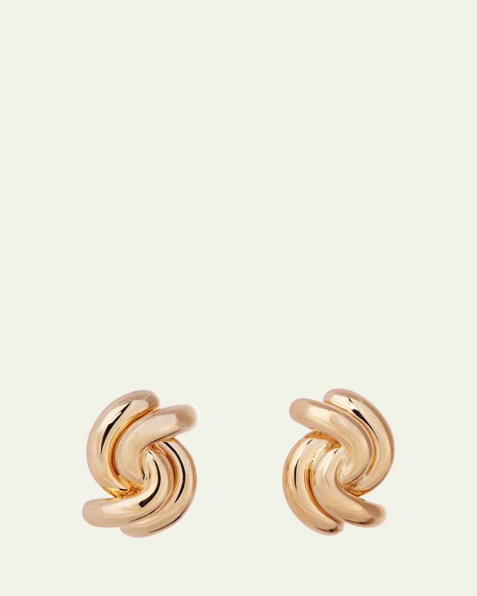 18K Yellow Gold Petite Swirl Earrings